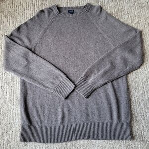 J CREW FACTORY LAMBS WOOL BLEND CREWNECK SWEATER SUPER SOFT BROWN XL